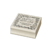 Met de hand getekende Floral Square Crafted with L Rubberstempel (Stempel)