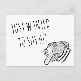 met de hand getekende foto van pitbull hond dieren briefkaart