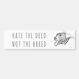 met de hand getekende foto van pitbull hond dieren bumpersticker