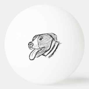 met de hand getekende foto van pitbull hond dieren pingpongballen