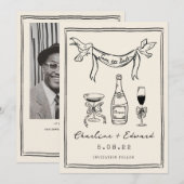 Met de hand getekende funky handschrift save the d date (Voorkant / Achterkant)