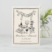 Met de hand getekende funky handschrift save the d date (Staand voorkant)