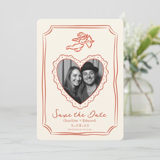 Met de hand getekende funky handschrift save the d date