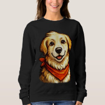 Met de Hand Getekende Gelukkige Gouden Hond Sweats