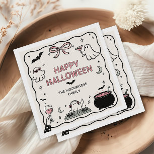 Met de Hand Getekende Gelukkige Halloween Servette Servet