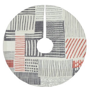 Met de hand getekende geometrische strepen, naadlo kerstboom rok