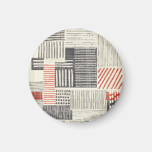 Met de hand getekende geometrische strepen, naadlo magneet