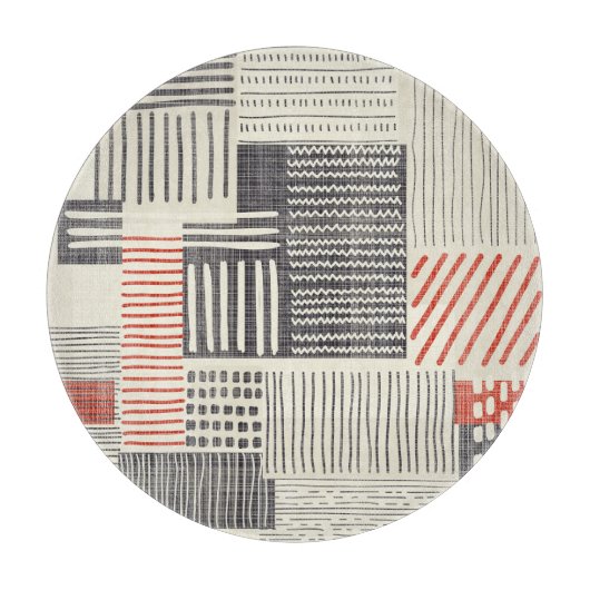 Met de hand getekende geometrische strepen, naadlo snijplank (Voorkant)