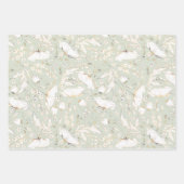 Met de hand getekende goudbloemen Schets Pattern E Inpakpapier Vel (Voorkant 3)