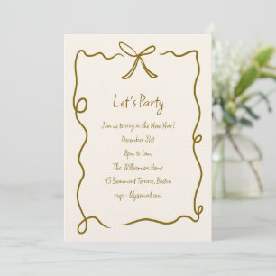 Met de hand getekende gouden lint rand border nieu kaart