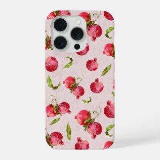 Met de hand getekende granaatappel botanische illu iPhone 15 pro hoesje