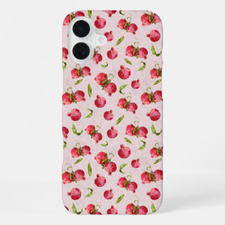Met de hand getekende granaatappel botanische illu iPhone 16 plus hoesje