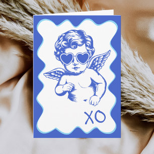 Met de Hand Getekende Grappige Romantische Cupido Feestdagen Kaart