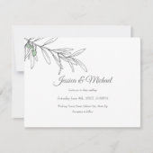 Met de hand getekende groene olijven bladeren kaart (Voorkant)