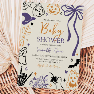 Met de hand getekende Halloween Little Boo Baby Sh Kaart