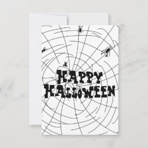 Met de hand getekende Halloween spinnenwebben Kaart
