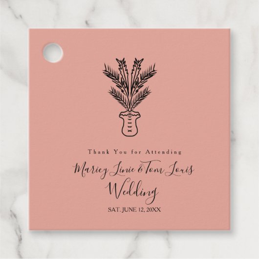 Met de hand getekende handpalm Kraft Bedankjes Labels (Voorkant)