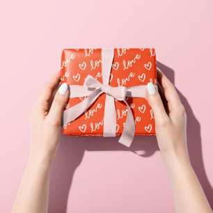 Met de Hand Getekende Harten & Liefdesbrieven in h Cadeaupapier