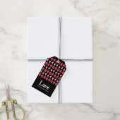 Met de hand getekende harten Valentijnsdag Zwart  Cadeaulabel (Met Touw)