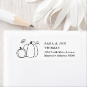 Met de Hand Getekende Herfst Pombladeren Etiket (Insitu)