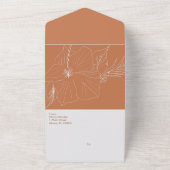 Met de Hand Getekende Hibiscus Aards All In One Uitnodiging (Buitenkant)