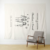 Met de Hand Getekende Huwelijksbegroeting met Krab Wandkleed (In Situ (horizontaal))