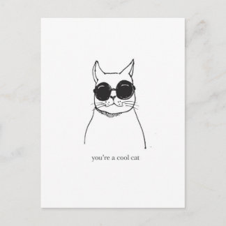 Met de hand getekende illustratie "Je bent een coo Briefkaart