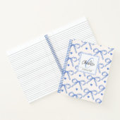 Met de Hand Getekende Illustraties Blauwe Coquette Notitieboek (Binnen)