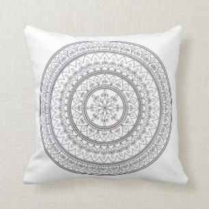 Met de hand getekende, ingewikkelde Mandala-kunst Kussen