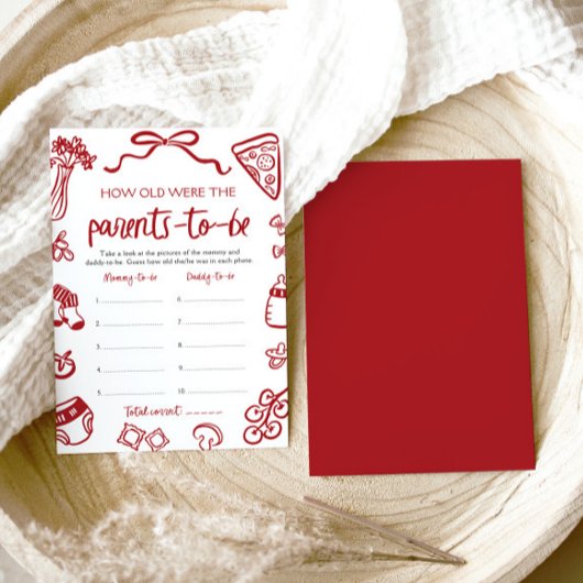 Met de Hand Getekende Italiaanse Babyborrel Hoe Ou Kaart