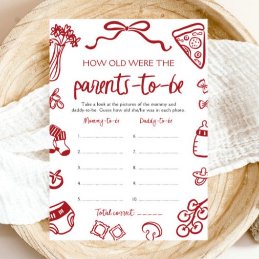 Met de Hand Getekende Italiaanse Babyborrel Hoe Ou Kaart