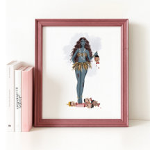 Met de hand getekende Kali maa, Indiase kunst