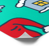 Met de hand getekende Kerst: Festive naadloos. Poster (Hoek)