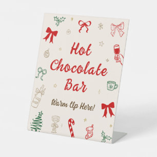 Met de Hand Getekende Kerst-Hete Chocolade Bar Reclamebord Met Voetstuk