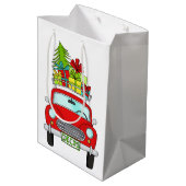 Met de hand getekende kerst medium cadeauzakje (Achterkant Gekanteld)