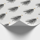 Met de hand getekende kerstboom in zwart-wit en go cadeaupapier (Hoek)