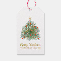 Met de hand getekende kerstboom uit de midden van