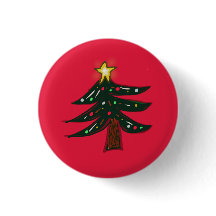 Met de hand getekende kerstboomster