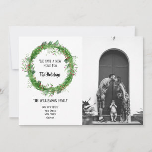 Met de hand getekende kerstkaart voor nieuwe thuis