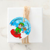 Met de hand getekende Kerstmis van en naar het Lab Bedankjes Labels (In situ)