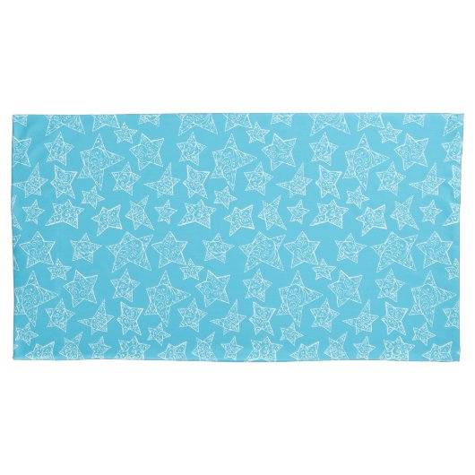 Met de hand getekende kerststerren kussensloop (Voorkant-Links)