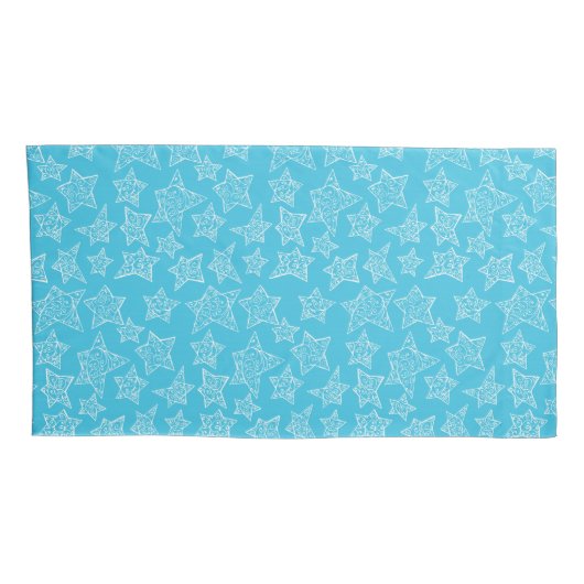 Met de hand getekende kerststerren kussensloop (Achterkant-Rechts)