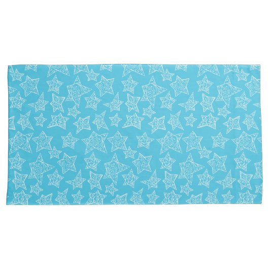 Met de hand getekende kerststerren kussensloop (Voorkant-Rechts)