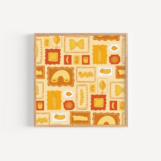 Met de hand getekende keuken kunst van pastasnoepj poster