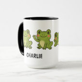 Met de Hand Getekende Kikker Aangepast Knuffel Mok (Voorkant links)