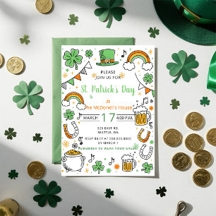 Met de hand getekende krabbel luchtige St. Patrick Kaart