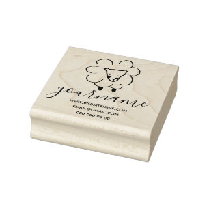 Met de hand getekende krullende schaap 	rubberstempel