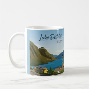 Met de hand getekende Lake District Italië landsch Koffiemok