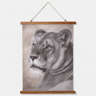 Met de hand getekende leeuwin dierenriem kunst hangend wandkleed