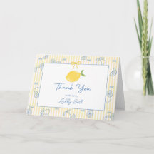 Met de hand getekende Lemon Baby Shower Bedankkaar